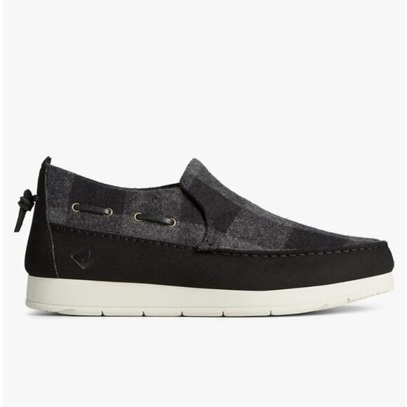 SPERRY Mens Wool Moc Loafer Slider Check Slip On Plaid Sneaker Cabin Outdoor 8 - Picture 1 of 16